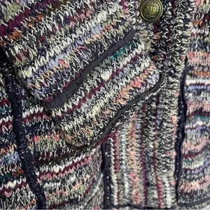 Free People Purple Tweed Cardigan Sweater Size Small thumbnail 4