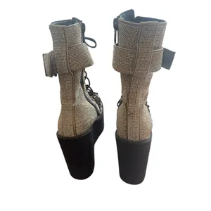 Demonia Cult crystal lace up buckle platforms rave goth boots thumbnail 3