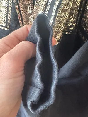 Victoria's Secret PINK Black Long-Sleeve Tee with Gold Sequin Logo thumbnail 4