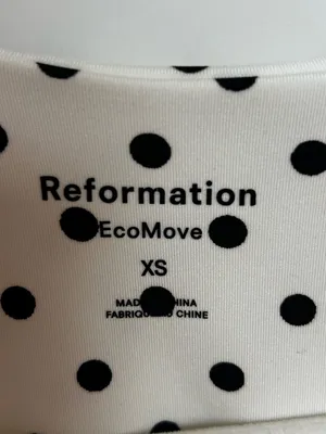 Reformation Bella Ecomove Active Dress White & Black Polka Dots Size X-Small thumbnail 4