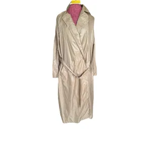 THE TOTES COAT Tan Button Up Midi Water Repellent Vintage Style One Size thumbnail 6