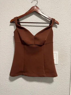 Zara Brown Off-Shoulder Top   thumbnail 3