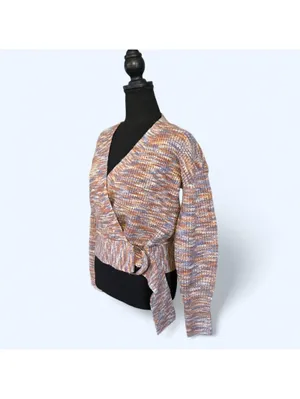 Vintage Y2K Boho Cottagecore Nine West Chunky Wrap Knit Sweater Size XS 🤎 thumbnail 5