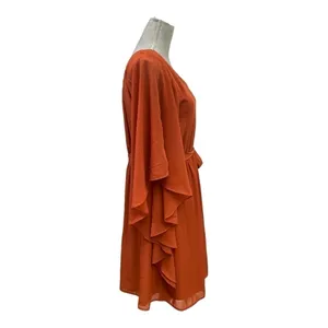 AUW One shoulder dress, Rust color, elastic back, hip sash size L, Knee length thumbnail 4