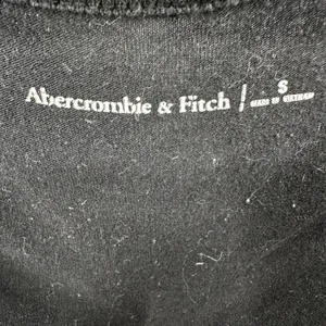 Abercrombie & Fitch Long-Sleeve Bodysuit Scoop Cotton Snap Button Black Small thumbnail 3