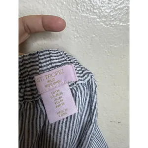 St. Tropez 100% Linen Striped Button Front Midi Skirt size M Coastal Utility thumbnail 7