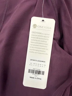 CRZ Yoga High-Waist Woman’s Calf Length Leggings in Deep Plum thumbnail 3
