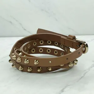 Brown Studded Faux Leather Belt Medium (M) ✨ thumbnail 5