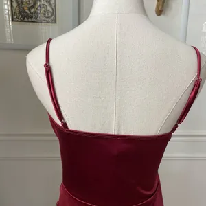 Windsor Stretchy Ruby Red Burgundy Satin Slip Dress Gown M thumbnail 6