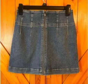 Free People We The Free Mini Denim Skirt Size 26 Stretch Front Zipper (3585) thumbnail 1