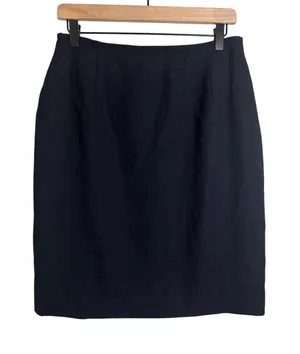 Lauren Ralph Lauren Navy Blue Worsted Wool Pencil Skirt Vintage Made‎ in USA 12 thumbnail 1