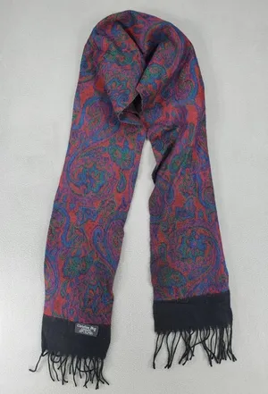 Vintage Christian Dior Cashluxe Acrylic Scarf Purple Plaid Casual Soft thumbnail 1