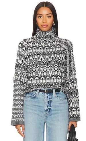 Steve Madden Indie Sweater Fair Isle Mock Neck Size Small thumbnail 1