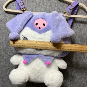 Sanrio Kuromi Plush Backpack Shoulder Bag Plushie Kawaii Purple White‎ thumbnail 4