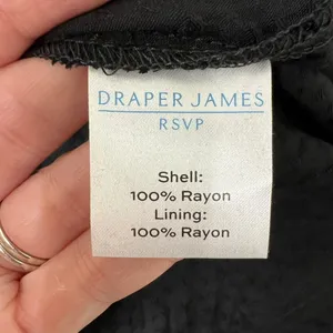 Draper James RSVP Plus 1X Smocked Waist Dress Surplice V-Neck Black‎ Long Sleeve thumbnail 10