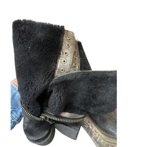 Sam Edelman Dupree Lace Up Combat Boots Black Leather Shearling Lined Edgy 8 thumbnail 10