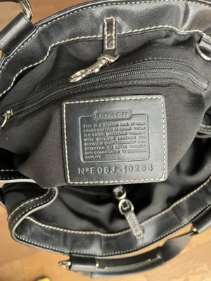 Vintage COACH HAMPTONS BLACK SIGNATURE C PYTHON STRIPE TOTE Big Logo thumbnail 14