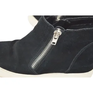 Steve Madden Black Suede‎ Leather Wedgie Hidden Wedge Zip Up Ankle Boots thumbnail 2