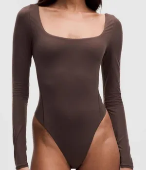 Lululemon Brown Long Sleeve Bodysuit thumbnail 1