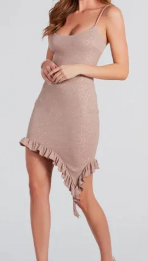 NWT Windsor‎ Taupe Glitter Mini Dress Sz XS thumbnail 1