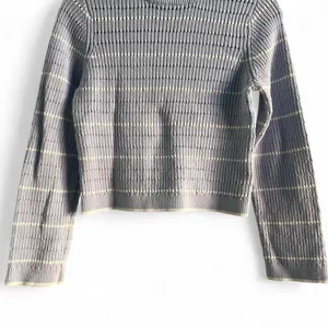H&M Baby Blue White Knit Cotton Blend Striped Sweater Nautical Preppy Cute Sz Small thumbnail 4