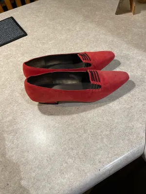Garolini red suede kitten heels Size 10 thumbnail 6