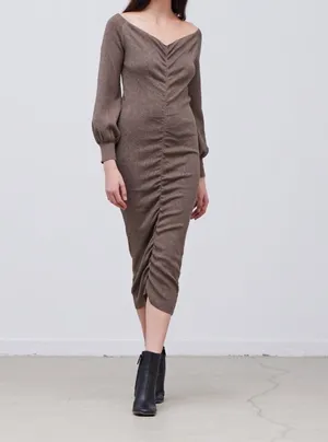 Grade & Gather Shirred Sweater Midi Dress thumbnail 2