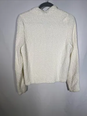 Mango Womens Tweed Textured Button Down Cardigan Sweater Small thumbnail 5