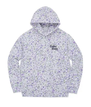 Purple Floral Print Hoodie August 2021 Collection thumbnail 1