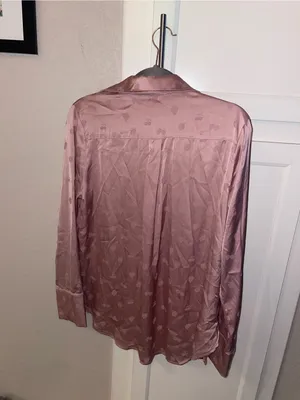 Altar’d State Satin Button-Front Women's Top in Dusty Rose thumbnail 3
