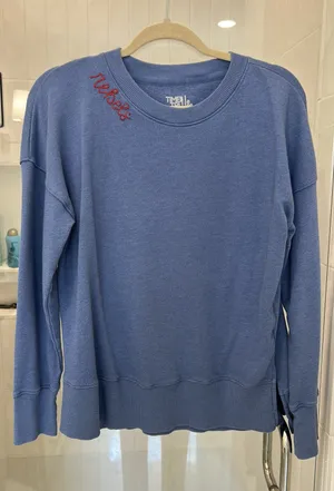 Ole Miss rebels sweatshirt hand embroidery thumbnail 1