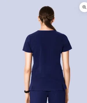 Mandala Scrubs NWOT Curved V-Neck Scrub Top (Navy Blue) thumbnail 2