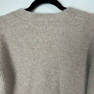 Quince Sweater Women's M Mongolian Cashmere 2.0 Oversized Boyfriend Cardigan Tan thumbnail 7