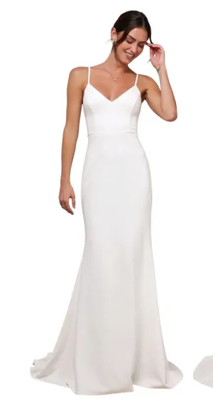 Lulus Feeling of Forever White Sleeveless Mermaid Maxi Dress size M thumbnail 1