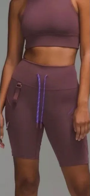 Lululemon Cargo SHR Hiking Short 8 Dark Oxide Purple Drawcord LW7CAMS Size 2 NWT thumbnail 1