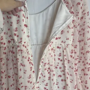 FRANCESCA'S MI AMI WHITE RED FLORAL LONG SLEEVE BABYDOLL DRESS Size XS Preowned thumbnail 16
