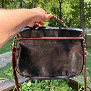 Vintage st. Borse Purse Pocketbook Black Brown Leather? Western thumbnail 6