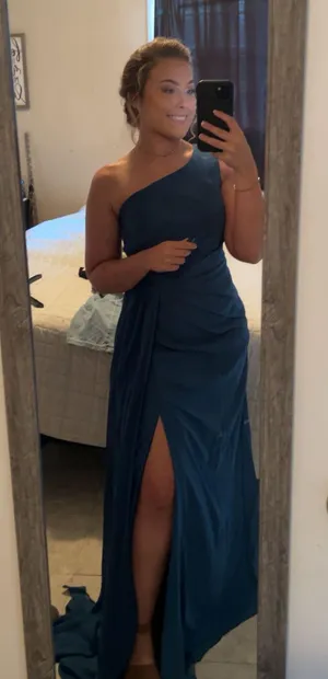 Teal Bridesmaid Dress Blue Size 6 thumbnail 1