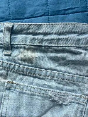 SheIn Light Blue Distressed Denim Shorts - Casual Summer Swim thumbnail 5