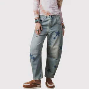 Talulah Womens Jeans Blue Denim Star Walk Barrel Baggy Loose High Rise Size L thumbnail 3