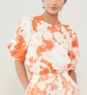NWOT Clare V Tie Dye Puff Sleeve Sweatshirt thumbnail 1