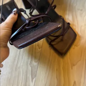 Dark Brown Strappy Heels Size 6 thumbnail 2