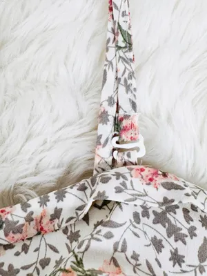 Peach Floral Spaghetti Strap Midi Dress Large Cottagecore Summer Wedding Guest thumbnail 6
