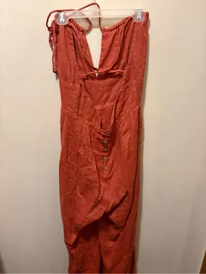 Free People halter wide leg romper Terra cotta size XS thumbnail 5