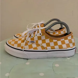 Vans Classic Yellow and White Checkered Sneakers Womens Size 6 thumbnail 2