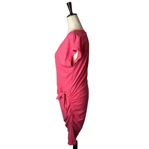 Sundry Side Knot‎ T Shirt Dress Women Large Pink Ruched Mini Athleisure Preppy thumbnail 9