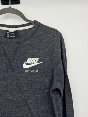 Nike Sportswear Gym Vintage Long Sleeve T Shirt Dress Gray Medium AA2015‎ thumbnail 5
