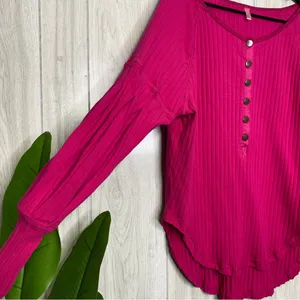 Free People Movement Bella Layer Henley Top Passion Fruit size S Small thumbnail 8