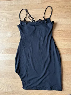 Black Lace-Trim Slip Dress thumbnail 7