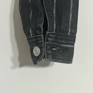 PACSUN Women's Cropped Denim Jacket‎ Size XS/S Black With White Stripes thumbnail 4